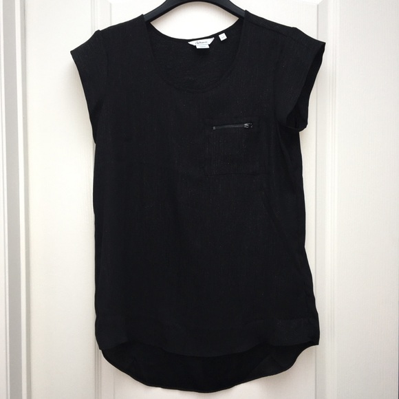 Shimmery Cap sleeve Tunic Top with pocket - Picture 8 of 8